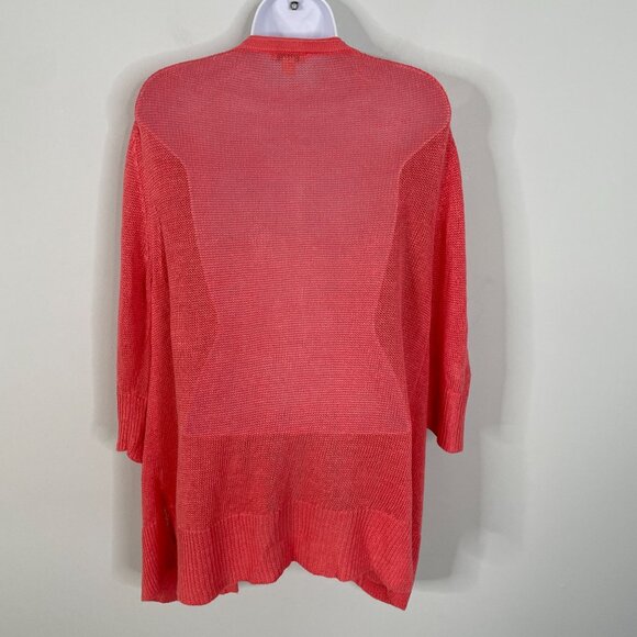 J. Jill Womens 100% LINEN Open Front Cardigan Sweater Size MP Casual Travel Work - Picture 7 of 11